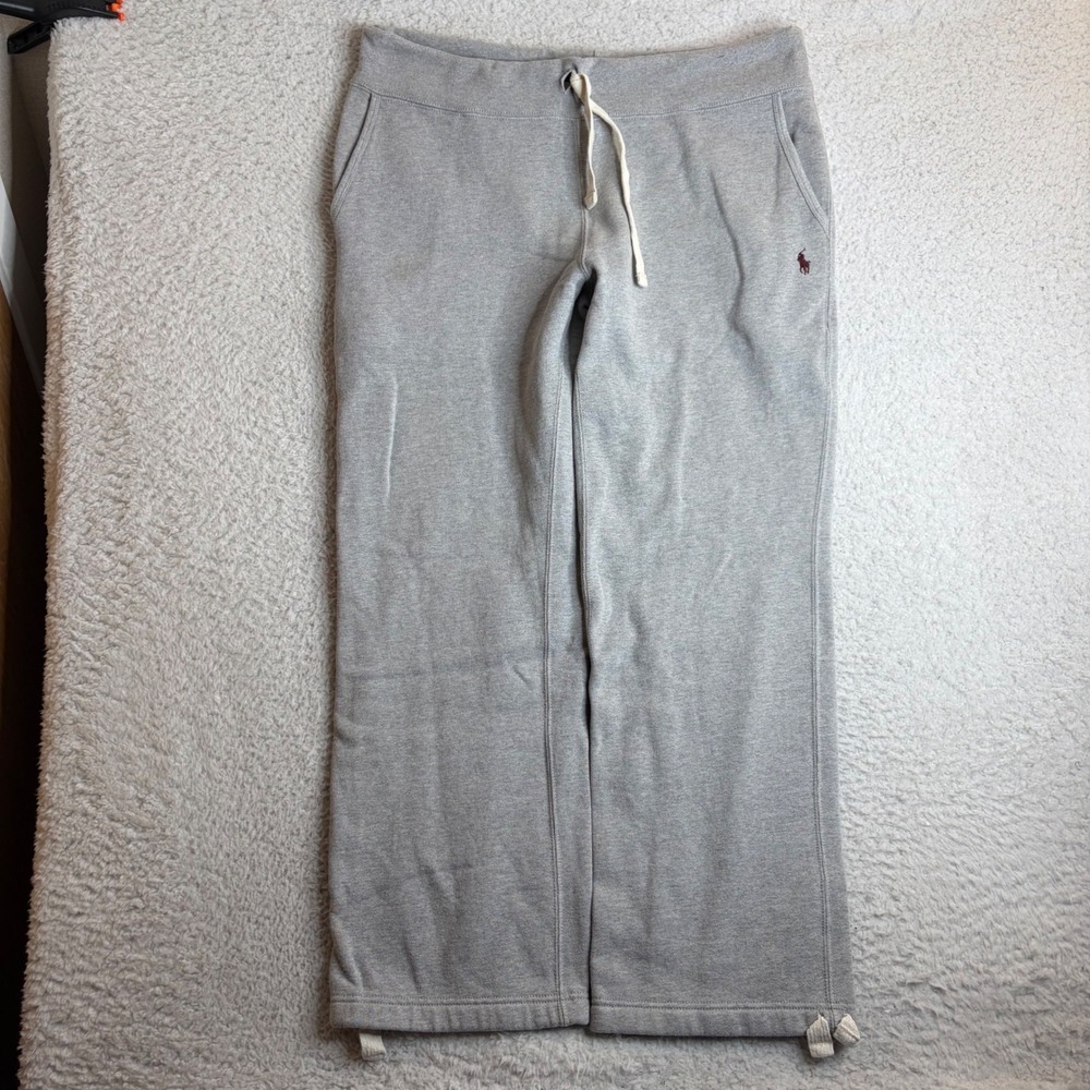Polo Ralph Lauren Mens Gray Wide Leg Drawstring Sweatpants Large baggy loose